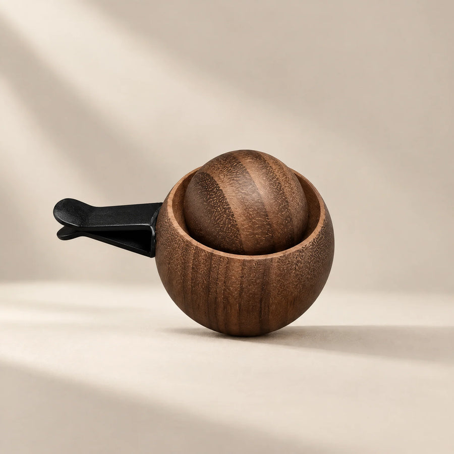 Walnut Tone Wood Car Vent Diffuser, front view
