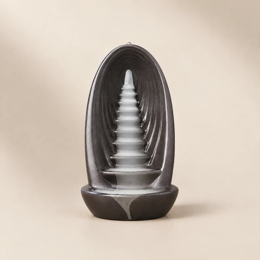 Stairway Ceramic Backflow Incense Burner, front view