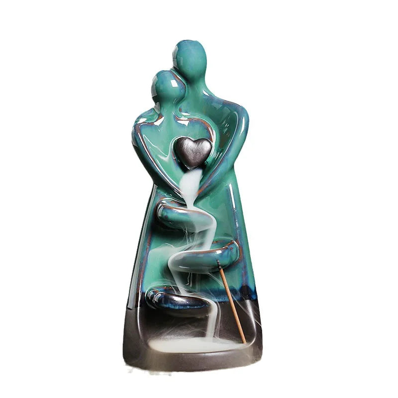 Embrace Love Ceramic Backflow Incense Burner