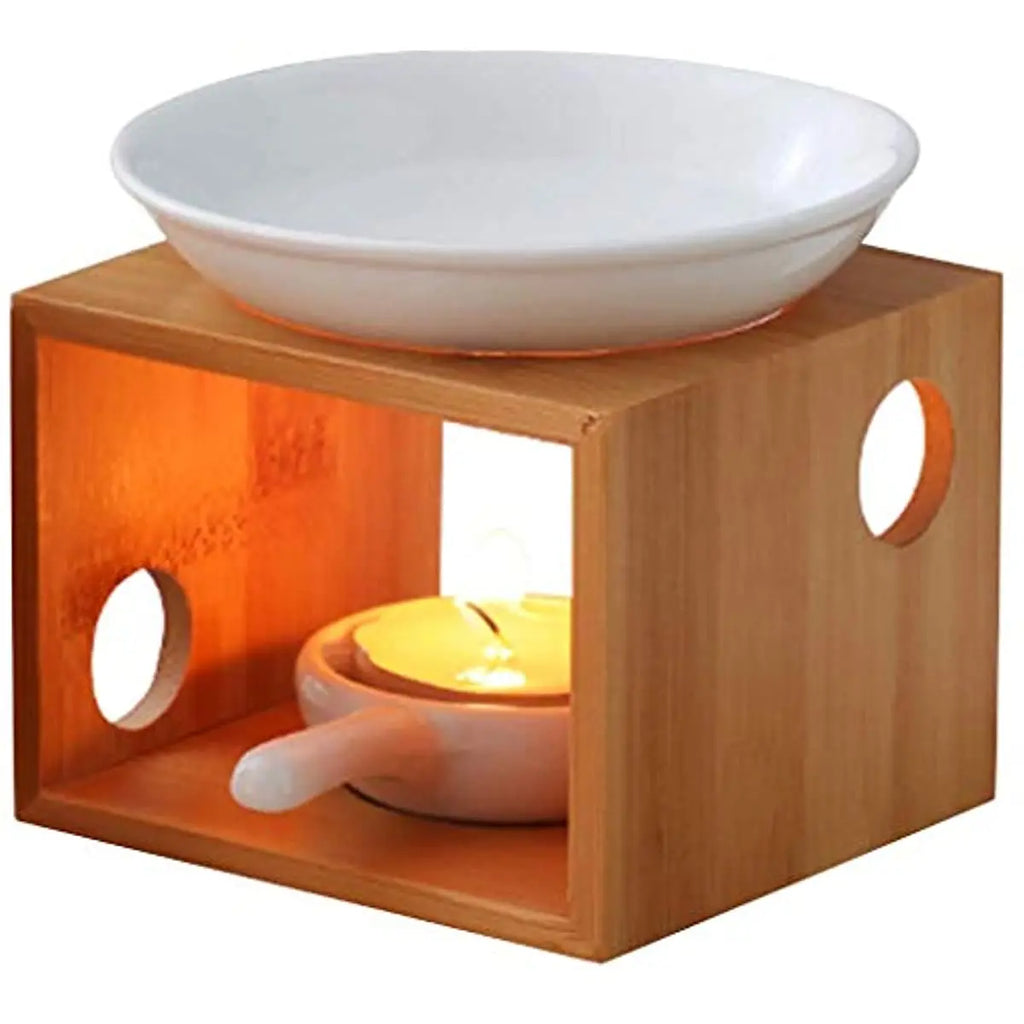 Bamboo Tealight Wax Warmer