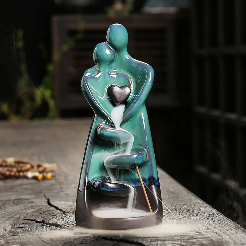 Embrace Love Ceramic Backflow Incense Burner