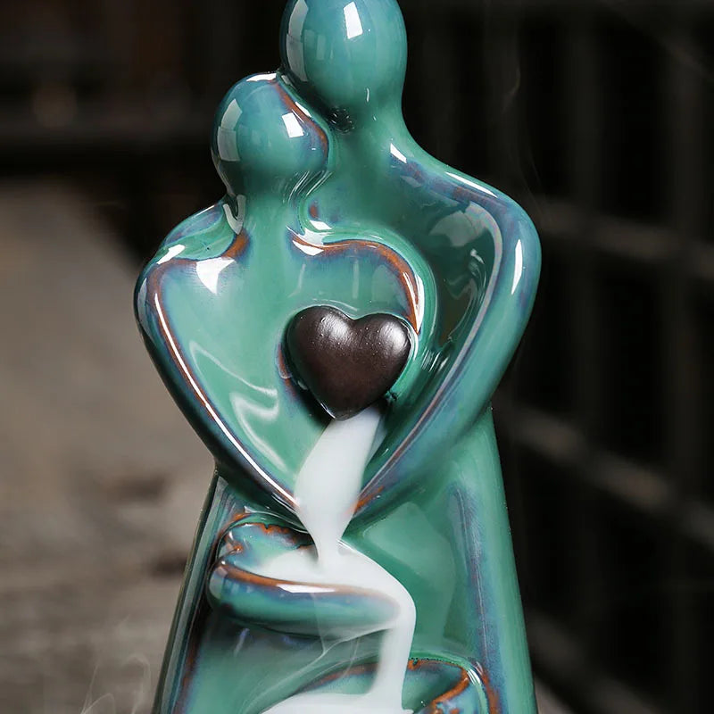 Embrace Love Ceramic Backflow Incense Burner