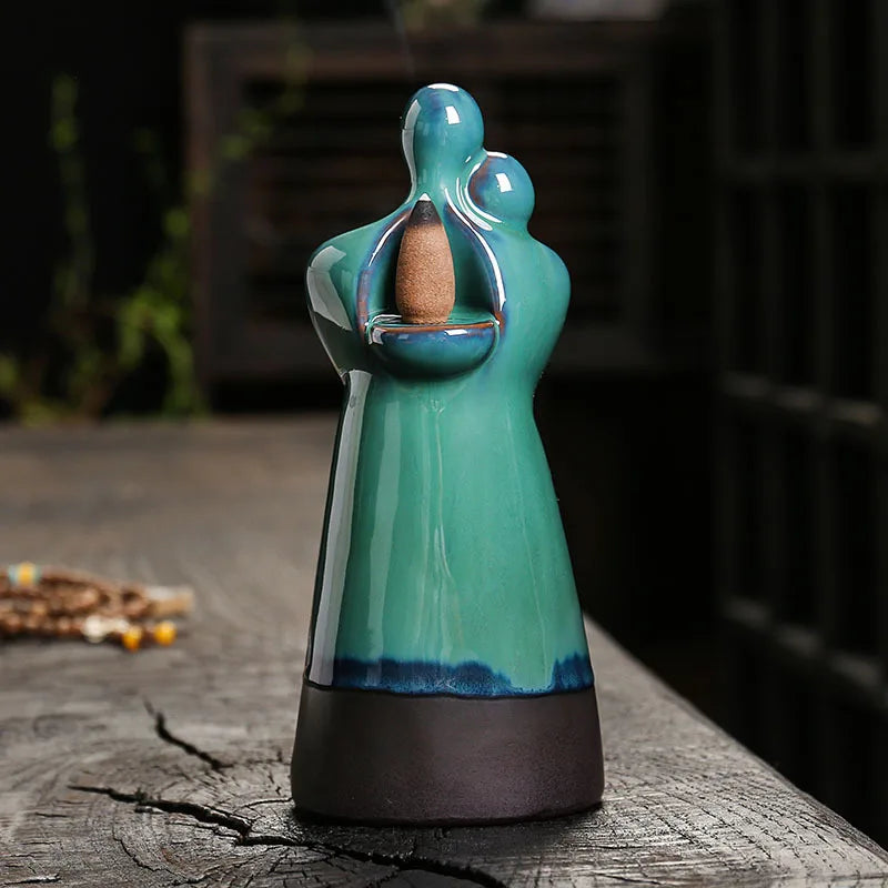 Embrace Love Ceramic Backflow Incense Burner