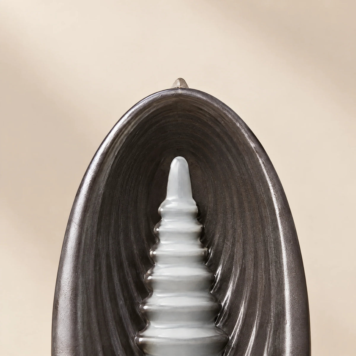 Stairway Ceramic Backflow Incense Burner, close up detail