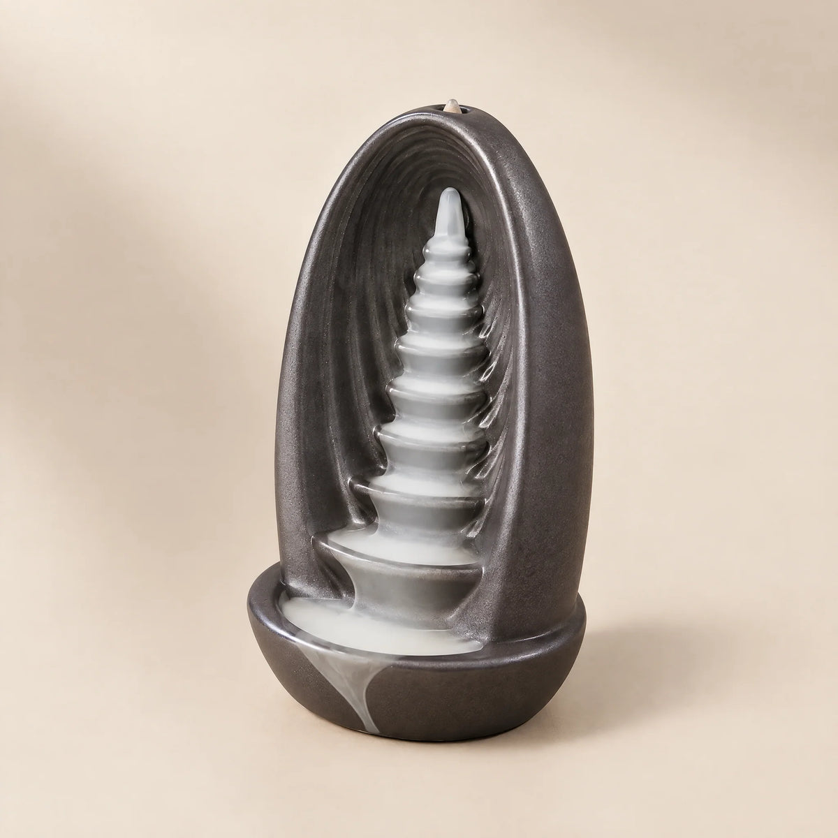 Stairway Ceramic Backflow Incense Burner, seen from slightly above